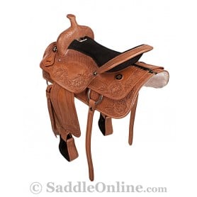 17 Leather Western Draft Horse Tooled Saddle