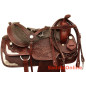 Mahogany Western Trail Horse Show Leather Saddle 15 18