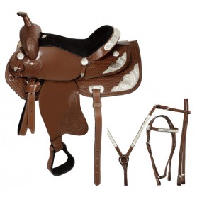 Western Silver Show Horse Saddle Tack Set 17