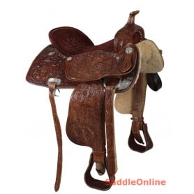 Western Hand Carved Deep Seat Comfortable Saddle 16