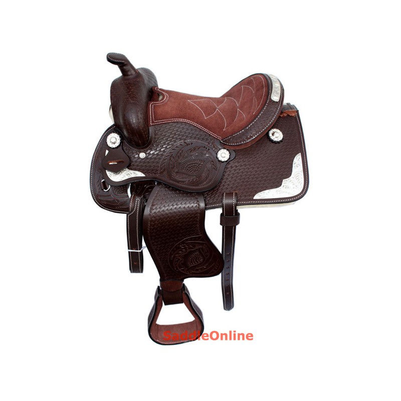 New 8 Brown Kids Leather Mini Miniature Horse Show Saddle