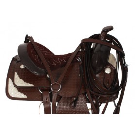 Brown Show Leather Pony Saddle Kids Seat Tack 12