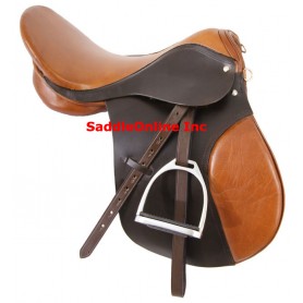 Two tone Leather All Purpose Horse English Saddle