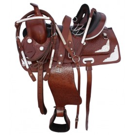 New 15-18 Western Pleasure Show Silver Horse Saddle Tack