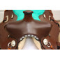 Youth Pony Western Leather Saddle 14 Brown Green