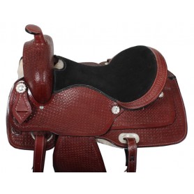 Hand Tooled Leather Western Pleasure Trail Saddle 16 17