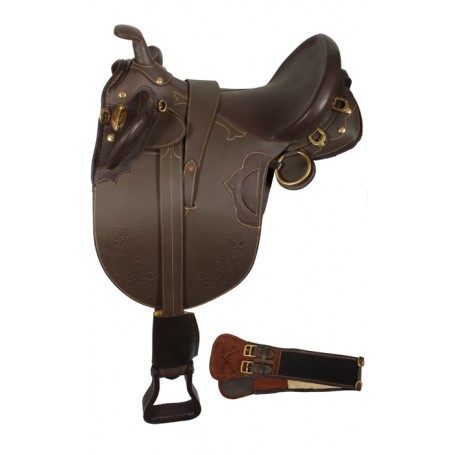 Brown Leather Australian Horse Saddle Fenders