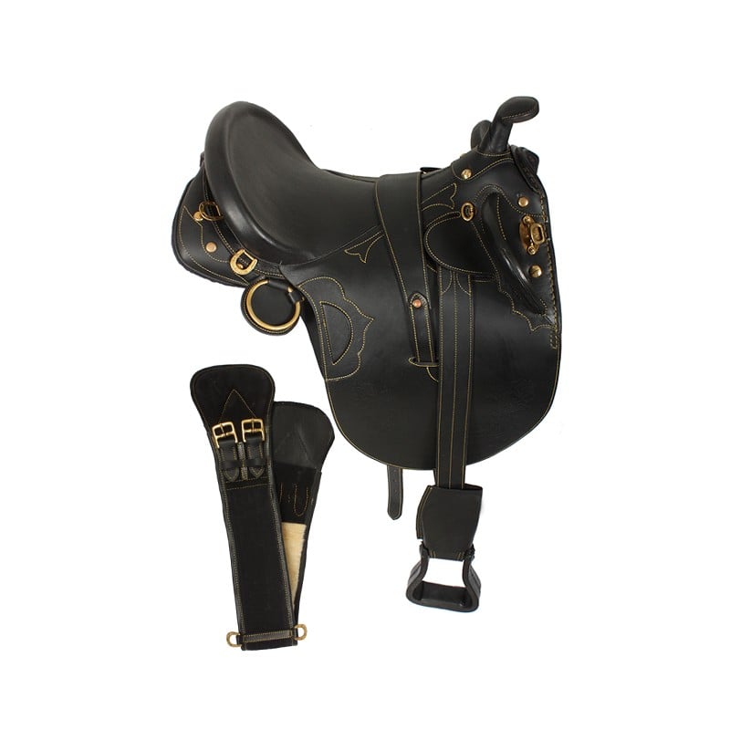 Black Leather Australian Horse Saddle 18 19 20