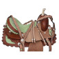 15 16 Barrel Racing Green Ostrich Seat Horse Saddle Tack