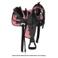 16 Black Pink Synthetic Western Trail Horse Saddle Tack