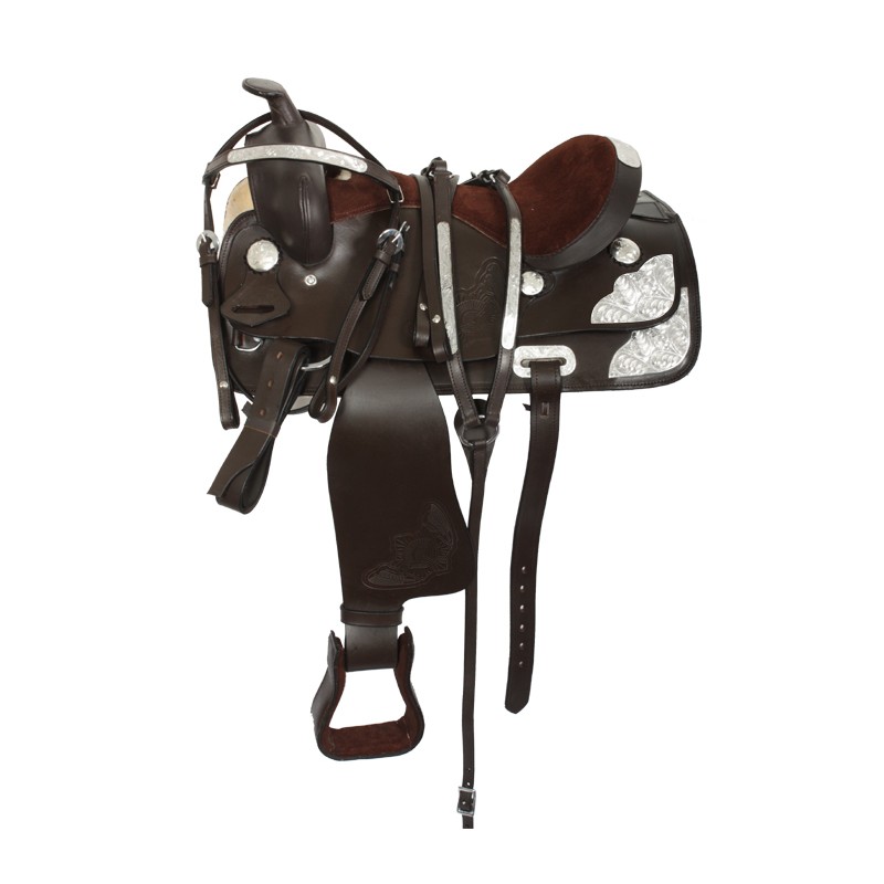 Kids Youth Pony Show Saddle Tack Brown 13 14