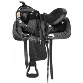 Trail Western Black Leather Horse Saddle Tack 15-18
