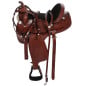 Brown Arabian Tooled Western Trail Horse Saddle Tack 16-17