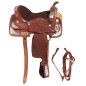 Custom Hand Carved Western Leather Show Saddle Tack 17