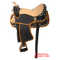 Orange Black Synthetic Ostrich Seat Saddle 14