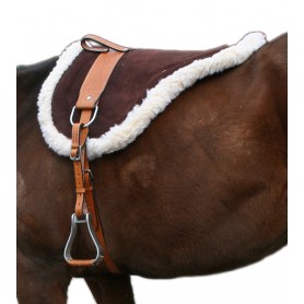 B3022 Natural Horsemanship Premium Brown Leather Bareback Pad