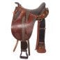 Leather Australian Saddle Horn Stirrups Over Girth 18
