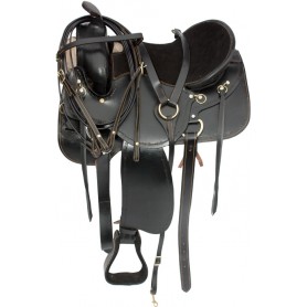 Black Western Leather Gaited Horse Saddle 18