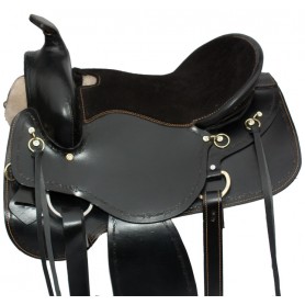 Black Western Leather Gaited Horse Saddle 18