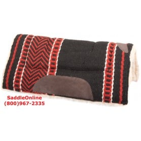 Premium Black Red Fleece Lined Heavy Saddle Pad