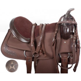 Western Pleasure Trail Brown Synthetic Saddle 16