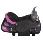 Black Purple Synthetic Western Horse Pleasure Trail Saddle
