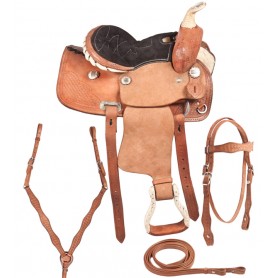 Kids Youth Mini Rough Out Barrel Racing Saddle 10