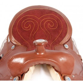 Blue Brown Western Leather Horse Show Saddle 15 16