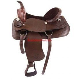 NEW LIGHT WEIGHT BROWN 15 WESTERN SADDLE