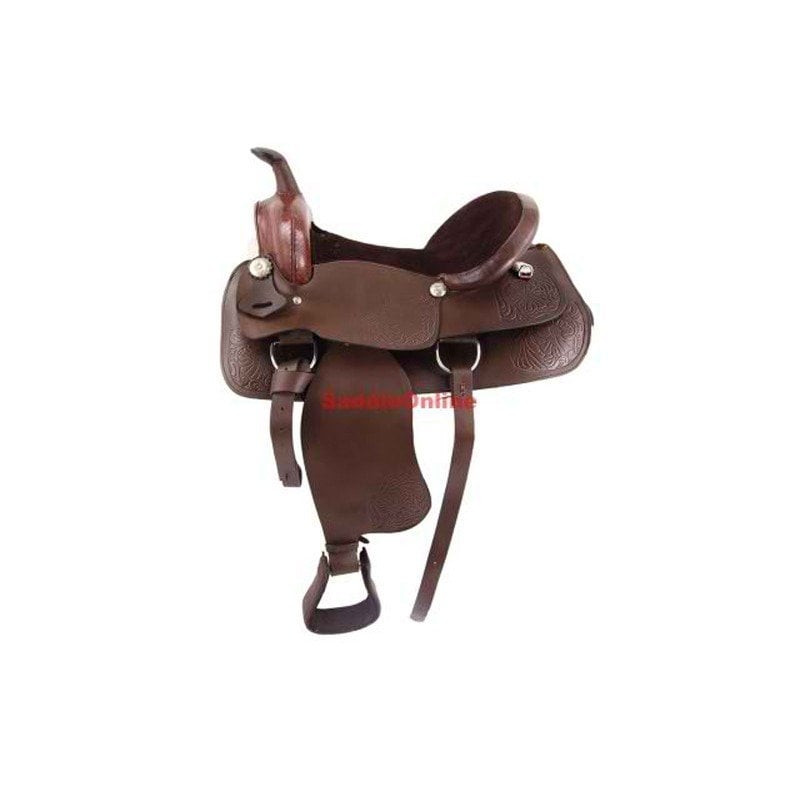 NEW LIGHT WEIGHT BROWN 15 WESTERN SADDLE