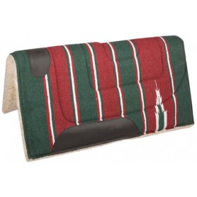 Green Red  Fleece Lined Western Saddle Pad