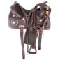 Dark Oil Premium Leather Trail Horse Pleasure Saddle 16 17