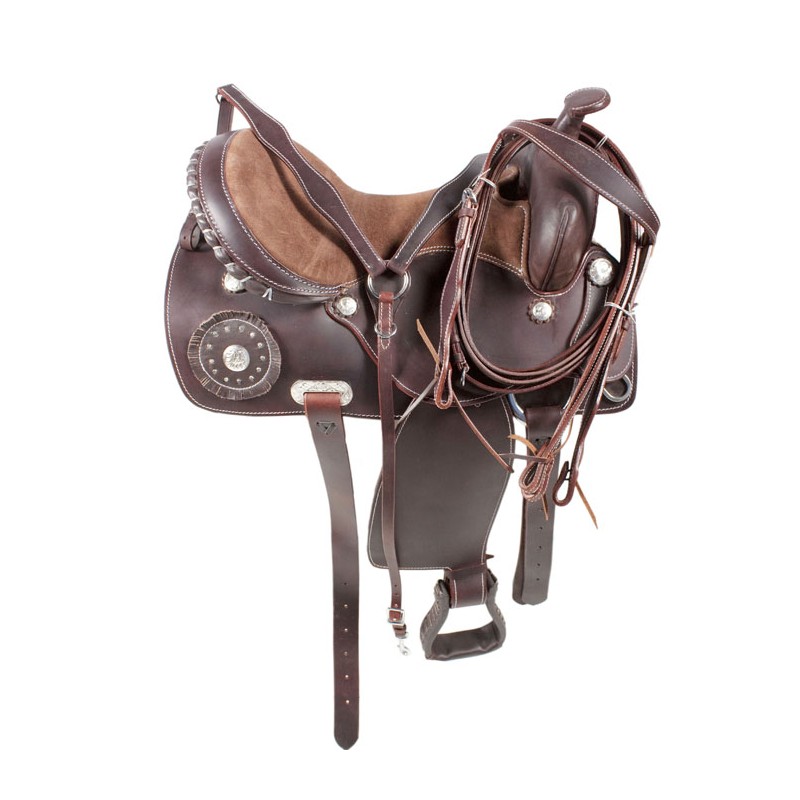 Dark Oil Premium Leather Trail  Pleasure Horse Saddle 16