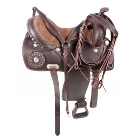 Dark Oil Premium Leather Trail  Pleasure Horse Saddle 16