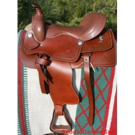 New 16 17 Brown Trail Leather Western Horse Saddle