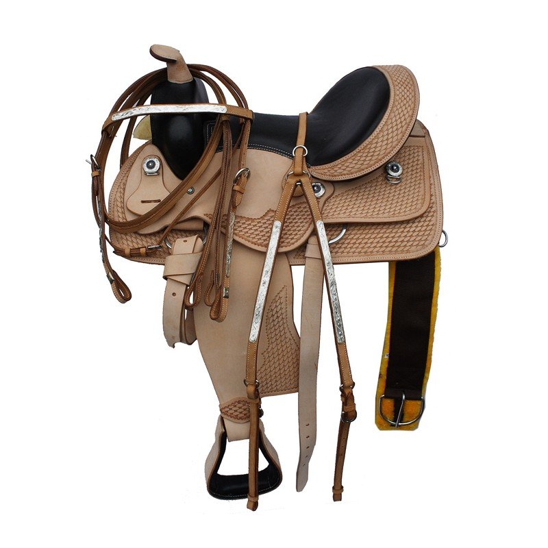 New 15 Natural Western Horse Pleasure Saddle