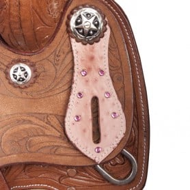 Pink Ostrich Leather Barrel Western Saddle Tack 16